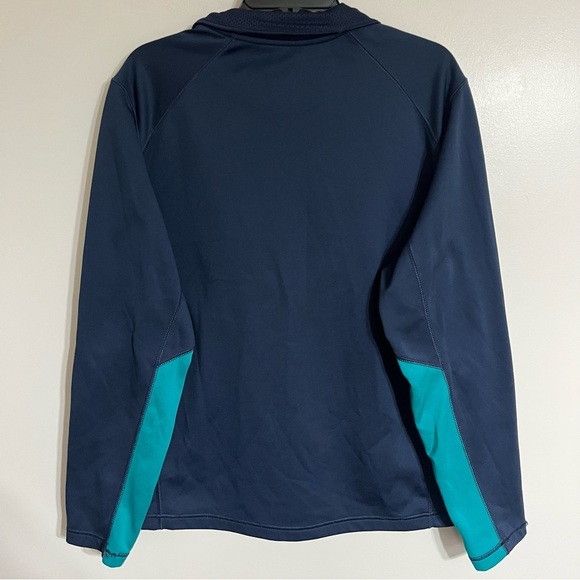 Nike Therma Fit Mens Pullover Shirt Quarter Zip Size Medium Long Sleeve Blue - Picture 13 of 13